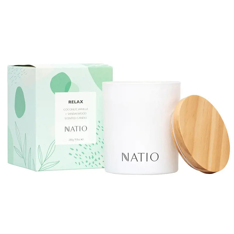 Natio Coconut, Vanilla & Sandalwood Relax Scented Candle 280g